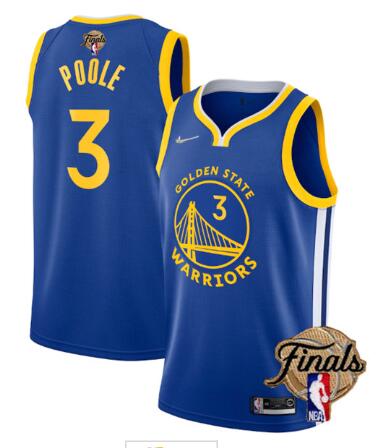 Men's Golden State Warriors #3 Jordan Poole 2022  NBA Finals Stitched Jersey