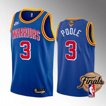 Men's Golden State Warriors #3 Jordan Poole 2022  NBA Finals Stitched Jersey
