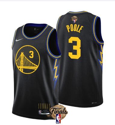 Men's Golden State Warriors #3 Jordan Poole 2022  NBA Finals Stitched Jersey