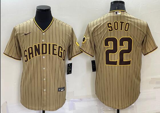 Men's San Diego Padres #22 Juan Soto  2022  Stitched Jersey
