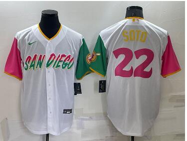 Men's San Diego Padres #22 Juan Soto  2022  Stitched Jersey