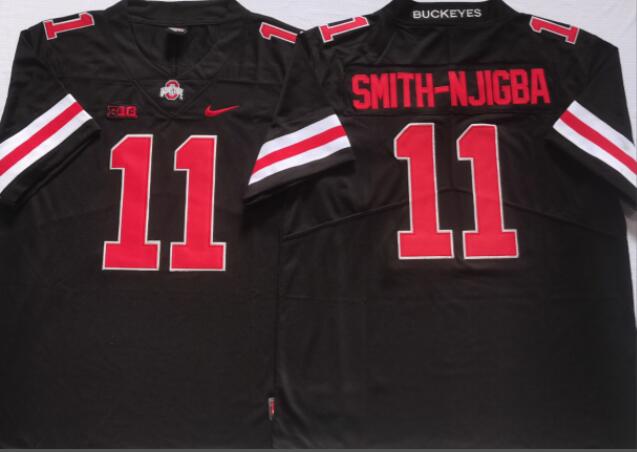 Men's stitched Ohio State Buckeyes Black #11 SMITH-NJIGBA jersey
