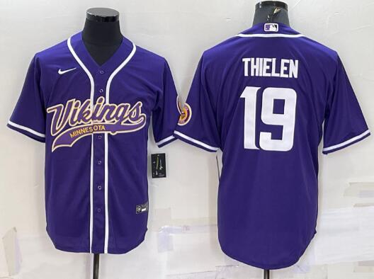 Men's Minnesota Vikings #19 Adam Thielen  Stitched Baseball Jersey