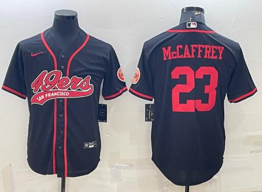 Men's San Francisco 49ers #23 Christian McCaffrey baseball styles jersey