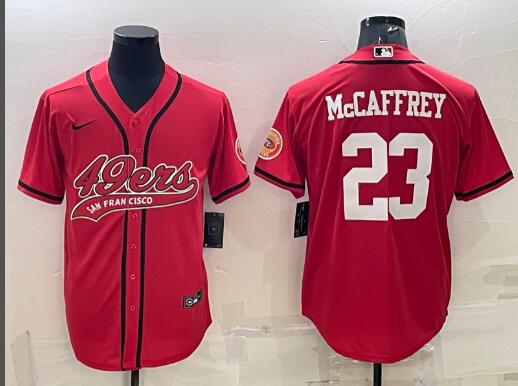 Men's San Francisco 49ers #23 Christian McCaffrey baseball styles jersey