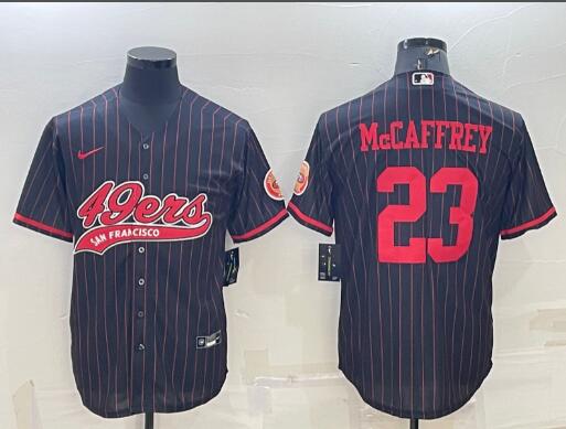 Men's San Francisco 49ers #23 Christian McCaffrey baseball styles jersey