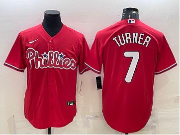 Men's Philadelphia Phillies #7 Trea Turner  Cool Base Stitched Baseball Jersey