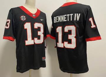 Mens Georgia Bulldogs #13 Stetson Bennett IV 2022 Black alternate College Football  Jersey