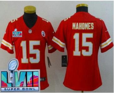 Women's Kansas City Chiefs #15 Patrick Mahomes Limited  Super Bowl LVII Vapor Jersey