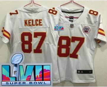 Women's Kansas City Chiefs #87 Travis Kelce Limited  Super Bowl LVII Vapor Jersey