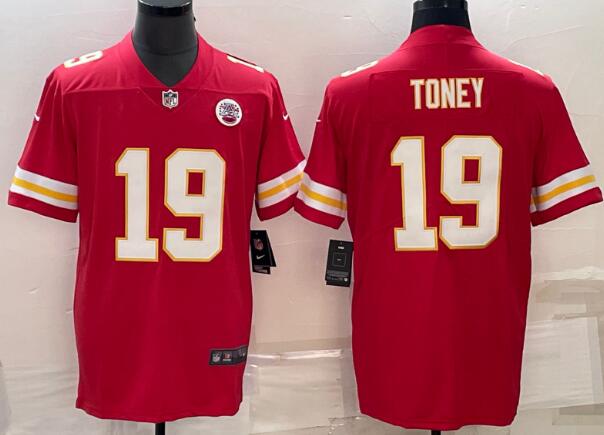 Men's Kansas City Chiefs #19 Kadarius Toney  Vapor Untouchable Limited Stitched Football Jersey
