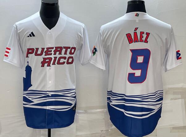 Javier Báez Puerto Rico Baseball 2023 World Baseball stitched Jersey - White-ite