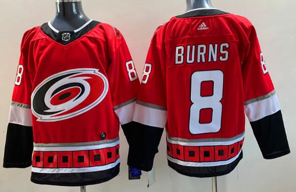 Men's Carolina Hurricanes #8 Brent Burns Red Stitched Jersey