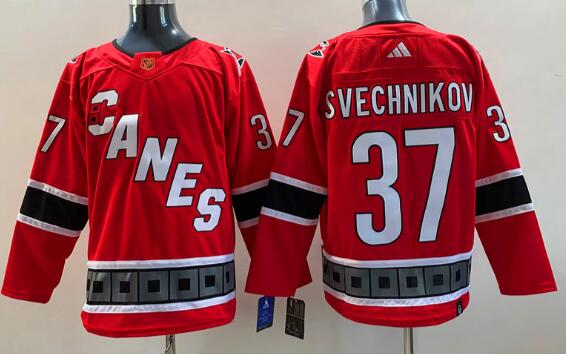 Men's Carolina Hurricanes Andrei Svechnikov Red Stitched Jersey