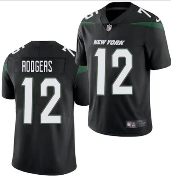 Men's New York Jets Aaron Rodgers 12 Stitched  Jersey