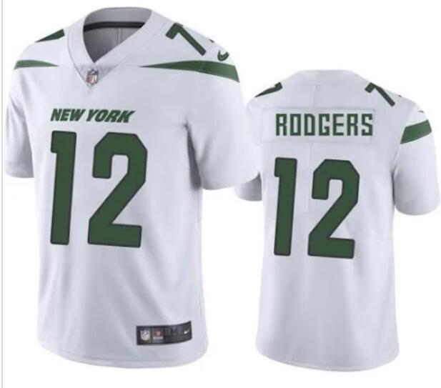 Men's New York Jets Aaron Rodgers 12 Stitched  Jersey