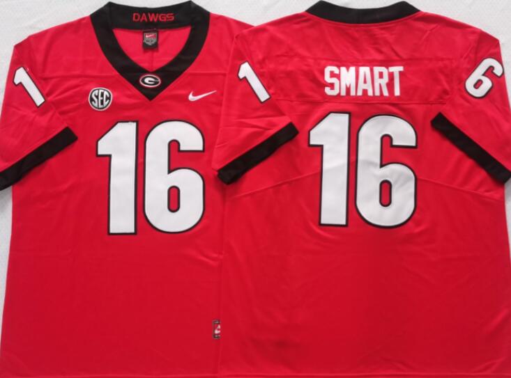 Georgia Bulldogs Red #16 SMART stitched Men's Jersey