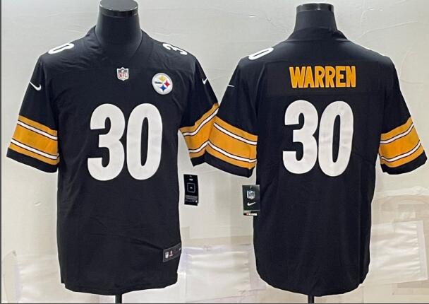 Men's Pittsburgh Steelers Jaylen Warren Nike Black stitched Jersey