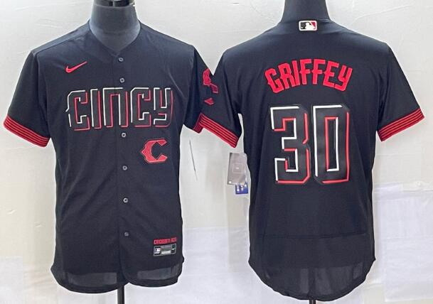 Men's Cincinnati Reds #30 Ken Griffey Jr  2023 City Connect  Stitched jersey