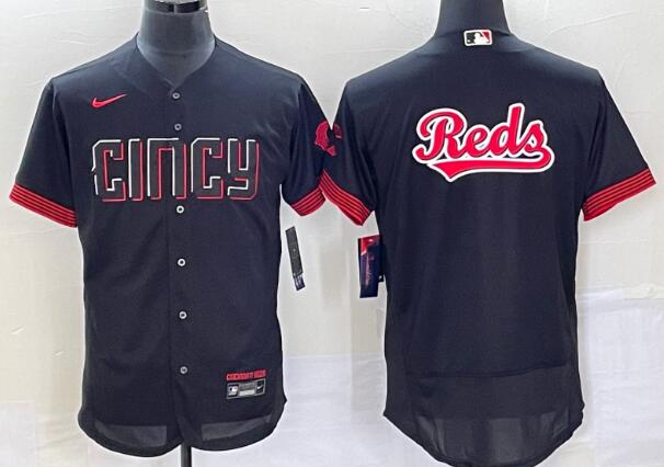 Men's Cincinnati Reds  Black   2023 City Connect  Stitched jersey