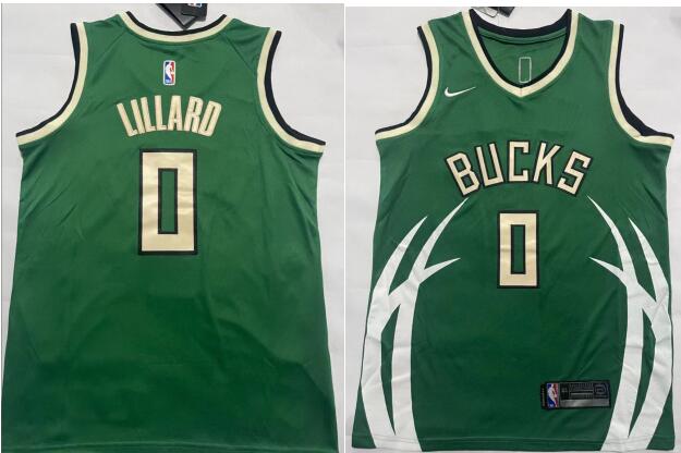 Men's Milwaukee Bucks Damian Lillard Stitched Jersey