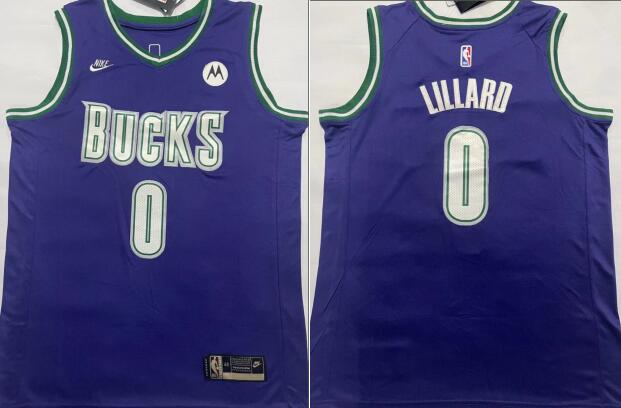 Men's Milwaukee Bucks Damian Lillard Stitched Jersey