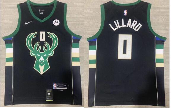 Men's Milwaukee Bucks Damian Lillard Stitched Jersey