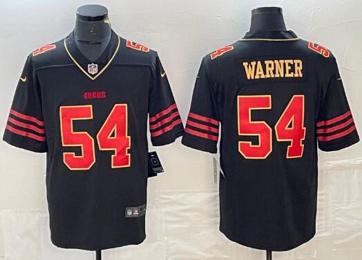 Men's San Francisco 49ers # Fred Warner Black Stitched Jersey