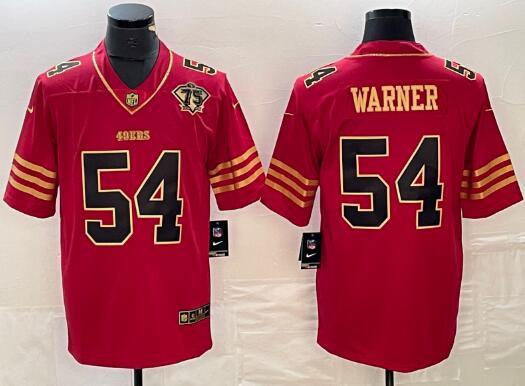 Men's San Francisco 49ers # Fred Warner Black Stitched Jersey