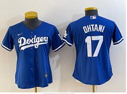Women's Los Angeles Dodgers #17 Shohei Ohtani Stitched Jersey(Run Small)