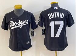 Women's Los Angeles Dodgers #17 Shohei Ohtani Stitched Jersey(Run Small)