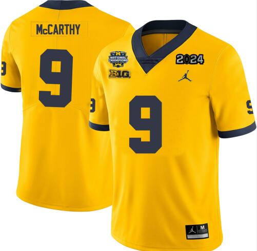 Michigan Wolverines Men's  #9 JJ Mccarthy  2024 National Championship Jersey