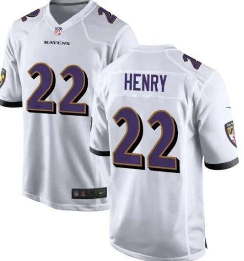 Men's Baltimore Ravens 22 Derrick Henry 2024 Stitched Jersey