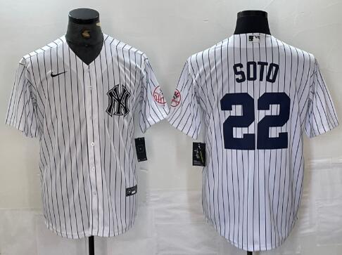 Men's New York Yankees #22 Juan Soto Stitched Baseball Jersey