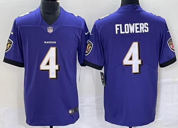 Men's Nike Zay Flowers Purple Baltimore Ravens   stitched Jersey