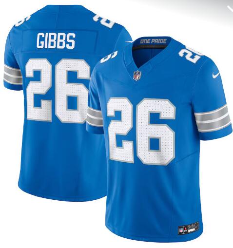 men's Detroit Lions #26 Jahmyr Gibbs 2024   Vapor Limited  Stitched Jersey