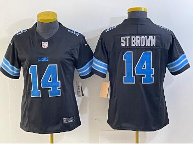 Women's Detroit Lions #14 Amon Ra St Brown Limited  2024 FUSE Vapor Jersey