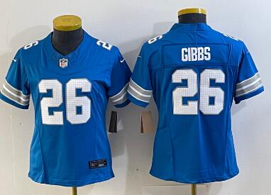 Women's Detroit Lions #26 Jahmyr Gibbs Limited  2024 FUSE Vapor Jersey