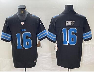 Men's Detroit Lions #16 Jared Goff  2024  Stitched Jersey