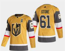 Men's Vegas Golden Knights Mark Stone   Gold 2020/21 Stitched Jersey