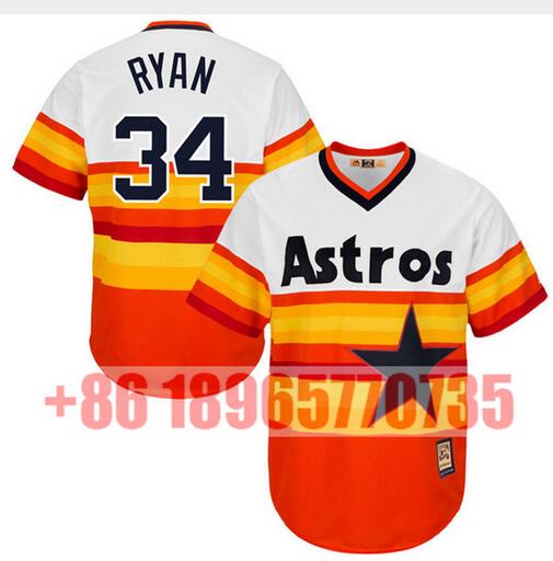 Mens #34 Nolan Ryan Baseball Jersey