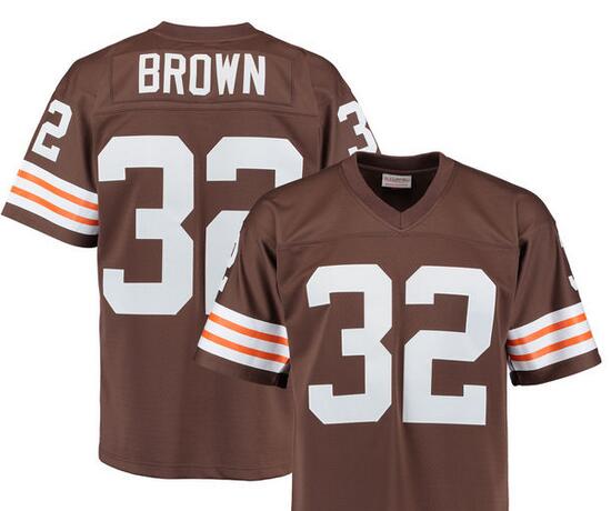 Men's Cleveland Browns Jim Brown Mitchell & Ness Brown Retired Player  Jersey