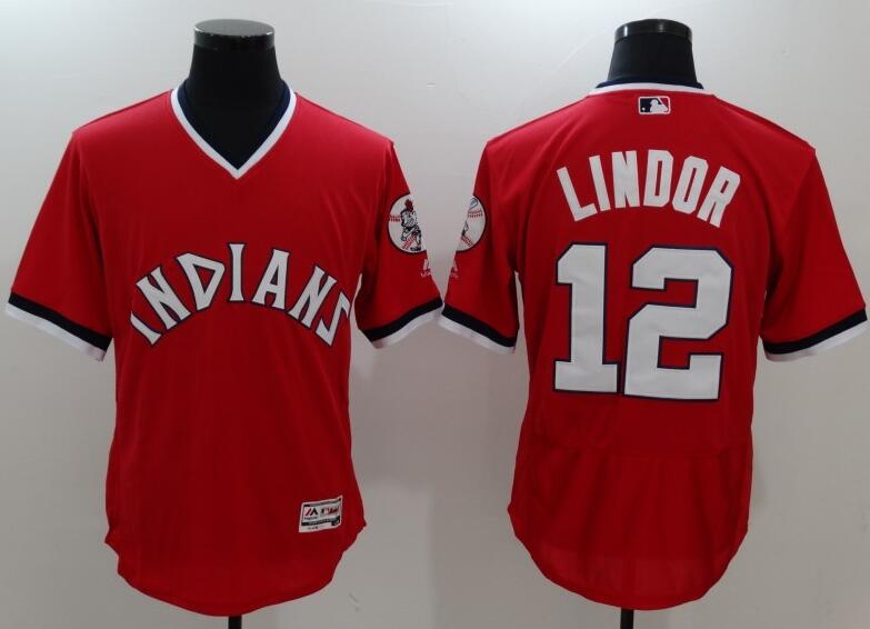 Mens Francisco Lindor 12  Baseball Jersey Red