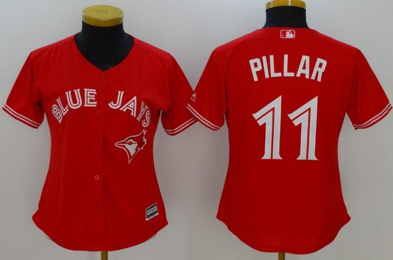 Women Toronto Blue Jays 11 Kevin Pillar  Baseball Jersey