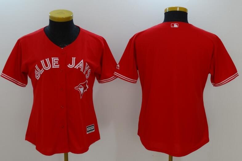women Toronto blue jays Blank  baseball jerseys Red