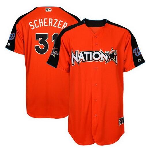 Men's National League #31 Max Scherzer Orange 2017 All Star Jersey