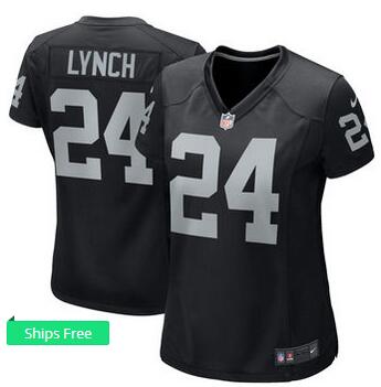 Women's Oakland Raiders Marshawn Lynch Nike Black   Jersey
