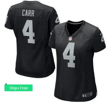 Women's Oakland Raiders Derek Carr Nike Black Football Jersey