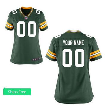 Women's Green Bay Packers Nike Green Custom Game Jersey
