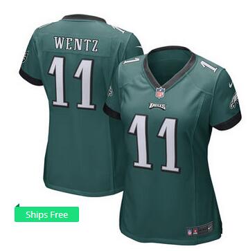 Women's Philadelphia Eagles Carson Wentz Nike Green   Jersey